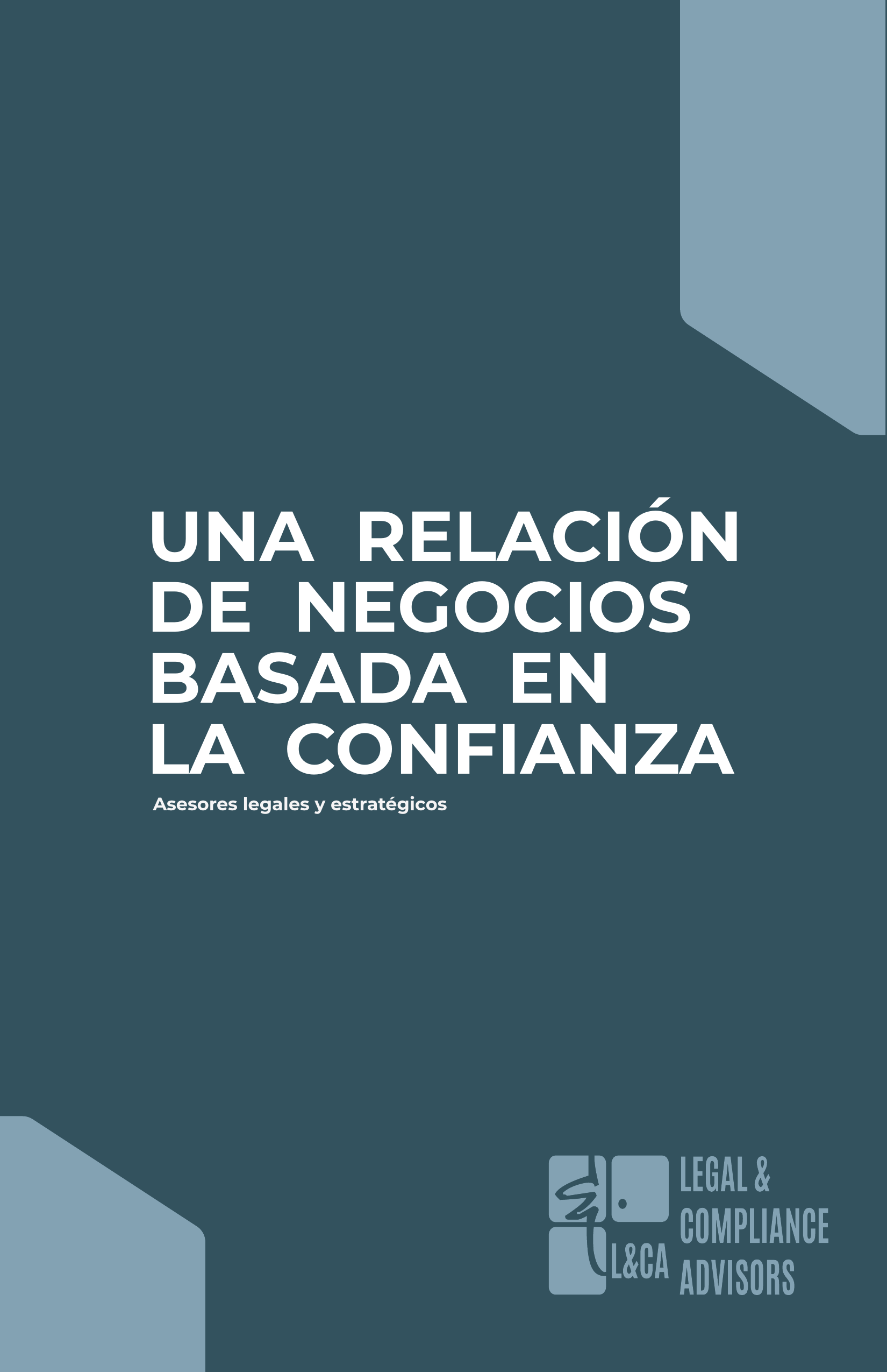 Portada del brochure — Una relación de negocios basada en la confianza